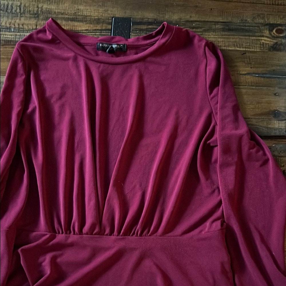 Banana Republic Deep Red Long Sleeve Top